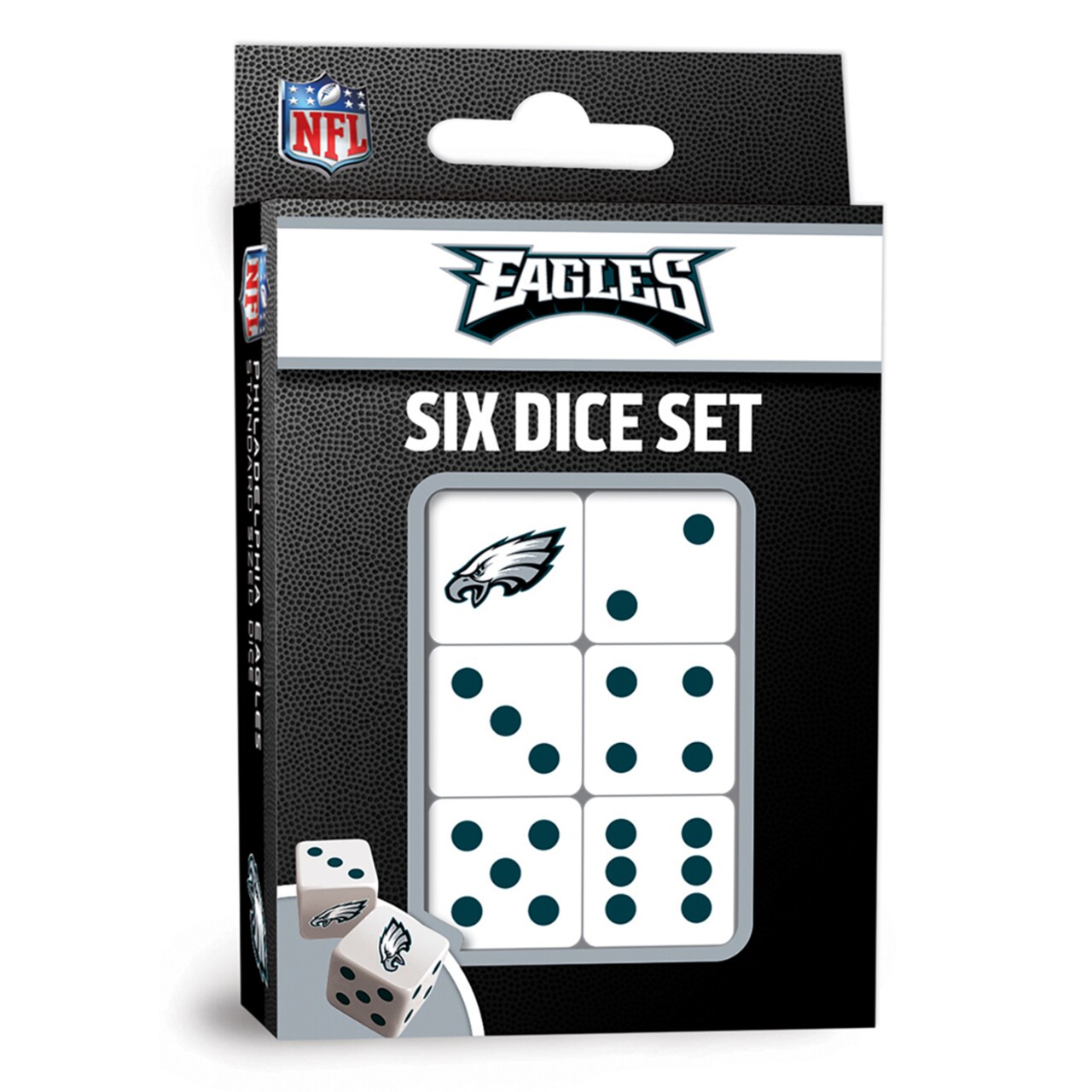 Masterpieces   Officially Licensed NFL Philadelphia Eagles - 6 Piece D6 Gaming Dice Set Ages 6 and Up